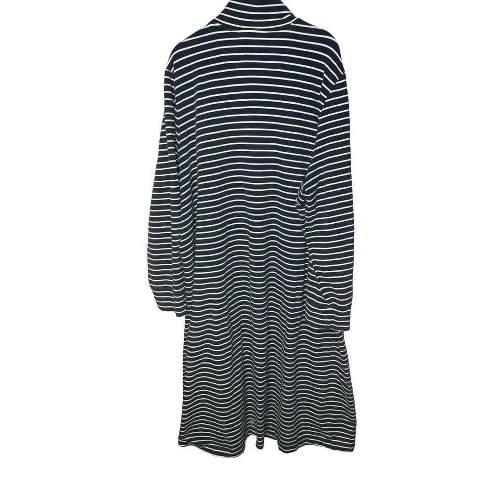 Striped Navy and White Long Sleeve Sleep Robe - Picture 3 of 3
